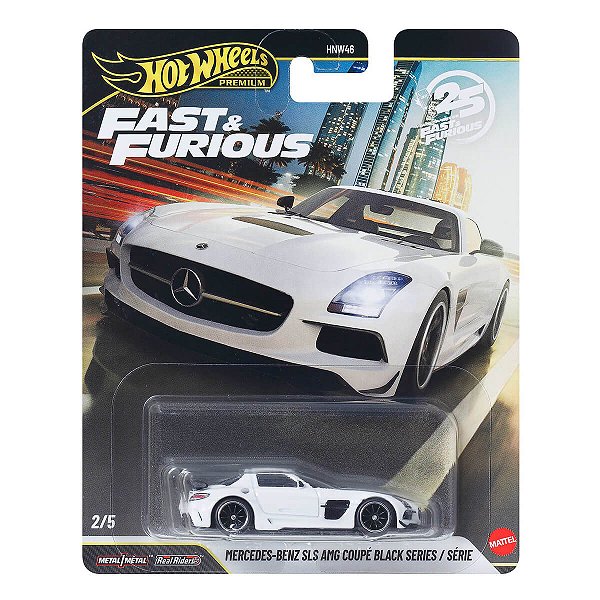 Carrinho Hot Wheels Premium Velozes e Furiosos Mercedes-Benz SLS AMG Coupé Black Series JHW65 1:64
