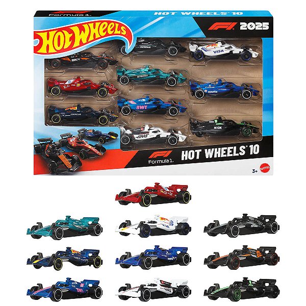 Carinho Hot Wheels Formula 1 2025 Pack 10 JMM24