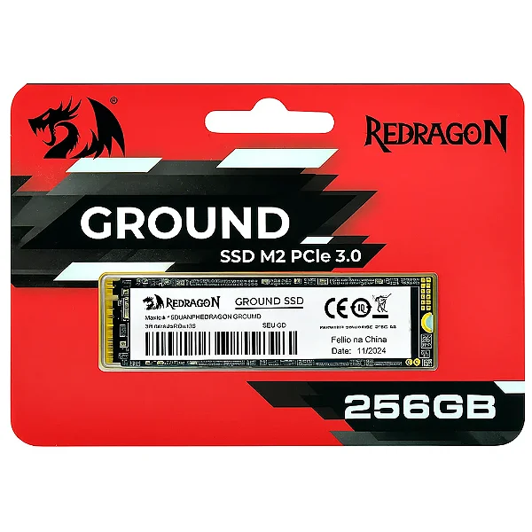 SSD Redragon Ground 256GB M.2 NVMe PCIe 3.0 - GD-410