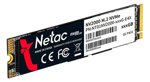 SSD Netac NV2000 256GB M.2 2280 NVMe PCIe 3.0 x4 - NT01NV2000-256-E4X