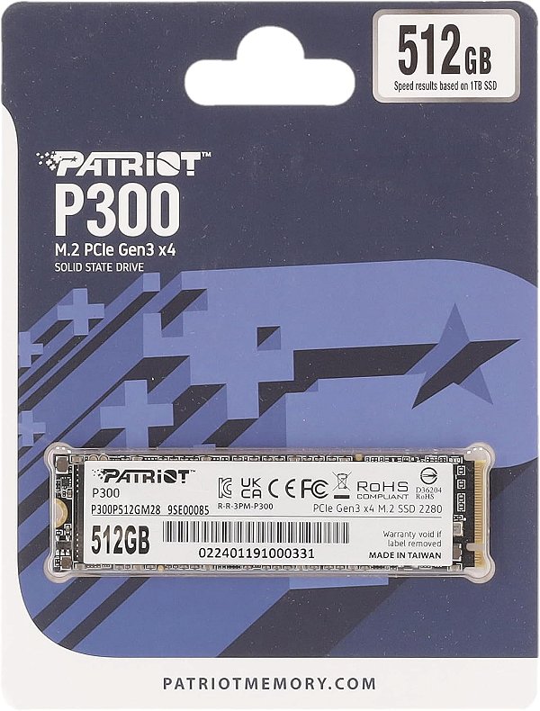 SSD Patriot P300 512GB M.2 2280 NVMe PCIe 3.0