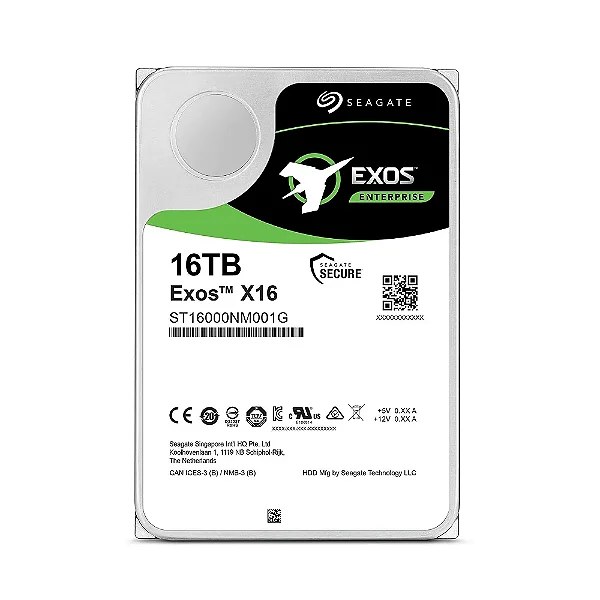 HD Servidor 16TB Seagate Exos X16 Enterprise 3.5" SATA III 7200RPM - ST16000NM001