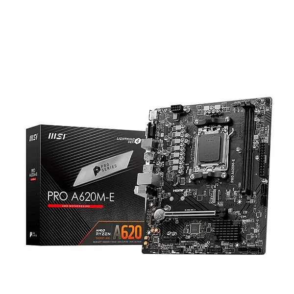 Placa Mãe MSI PRO A620M-E AMD AM5 DDR5 Micro-ATX