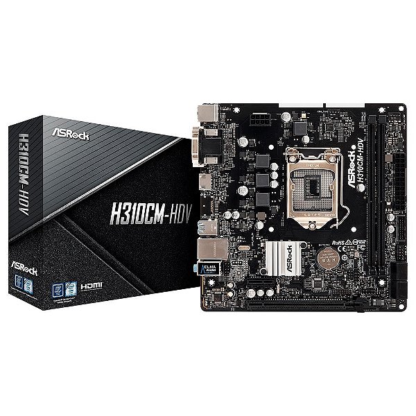 Placa Mãe ASRock H310CM-HDV Intel LGA 1151 DDR4 Micro-ATX