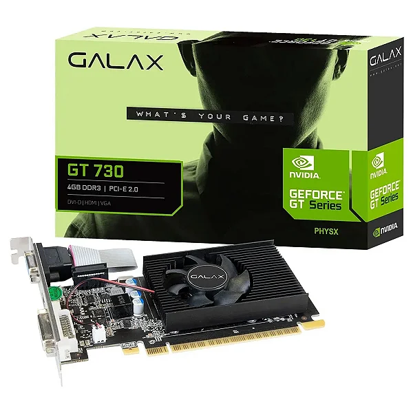 Placa de Vídeo Galax NVIDIA GeForce GT 730 4GB DDR3 128 Bits