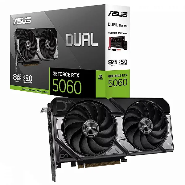Placa de Vídeo Asus Dual GeForce RTX 5060 8GB GDDR7 128 Bits