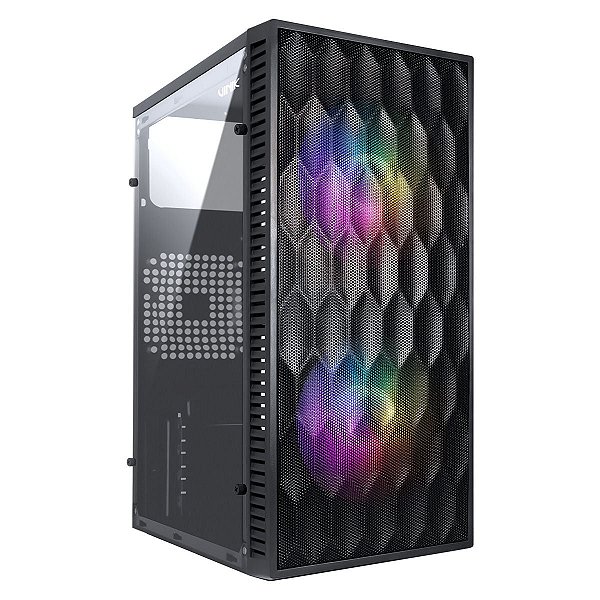 Gabinete Gamer Vinik Wave Preto Lateral Acrílico 2 Fans mATX
