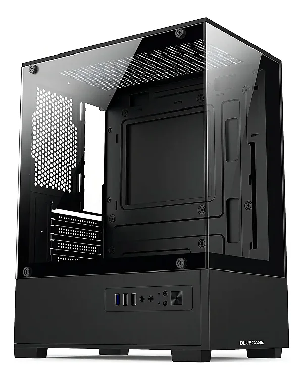 Gabinete Gamer Bluecase HIT BG-054 Preto - Lateral Vidro, USB 3.0