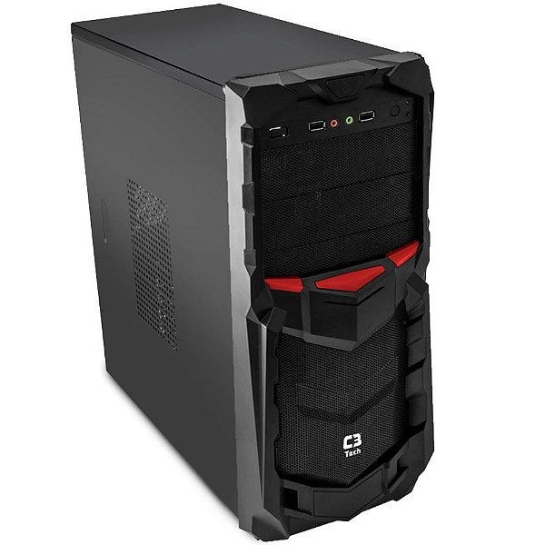 Gabinete Gamer C3Tech MT-G50BK Preto Compacto ATX
