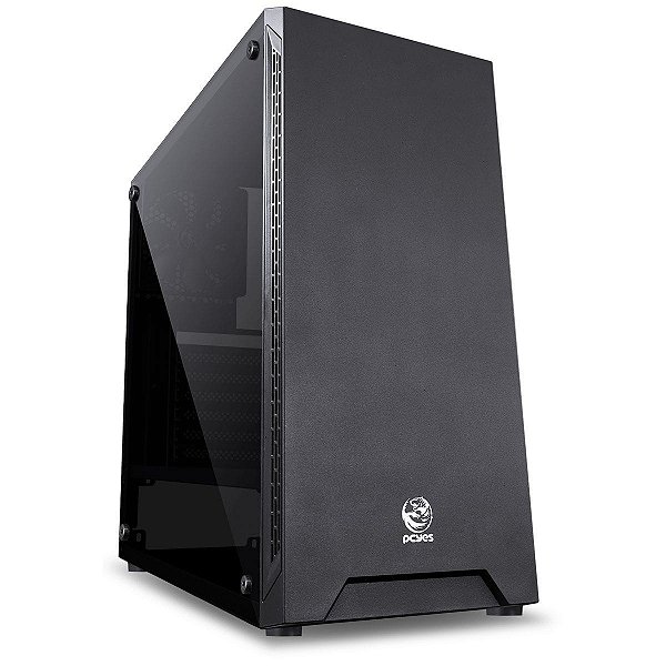 Gabinete Gamer PCYes Mars Preto Vidro Temperado 1 Fan Mid Tower ATX