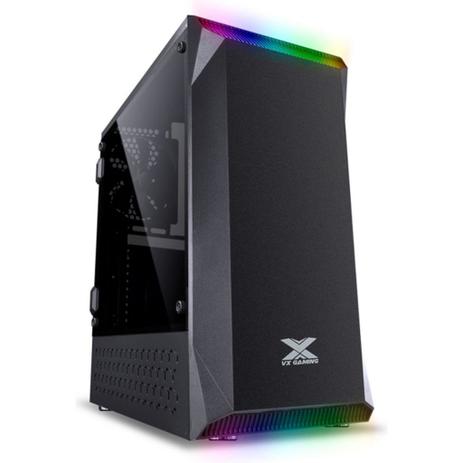 Gabinete Gamer Vinik VX Gaming Borealis Preto Acrílico Fita LED RGB