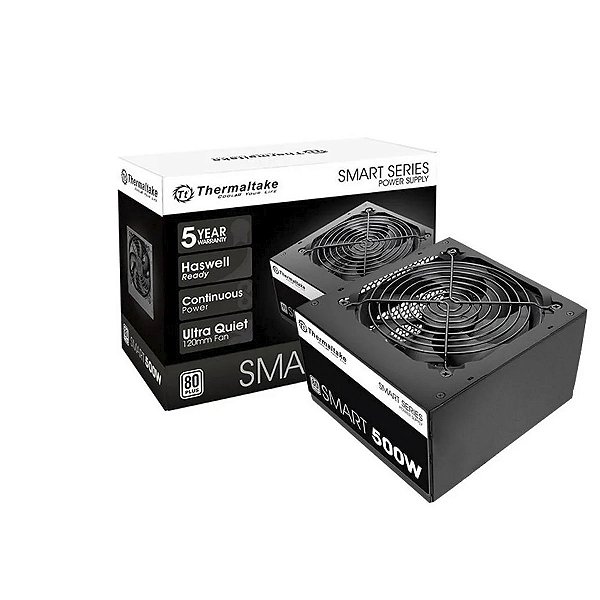Fonte ATX 500W Thermaltake Smart 80 Plus PFC Ativo (SPD-0500P)