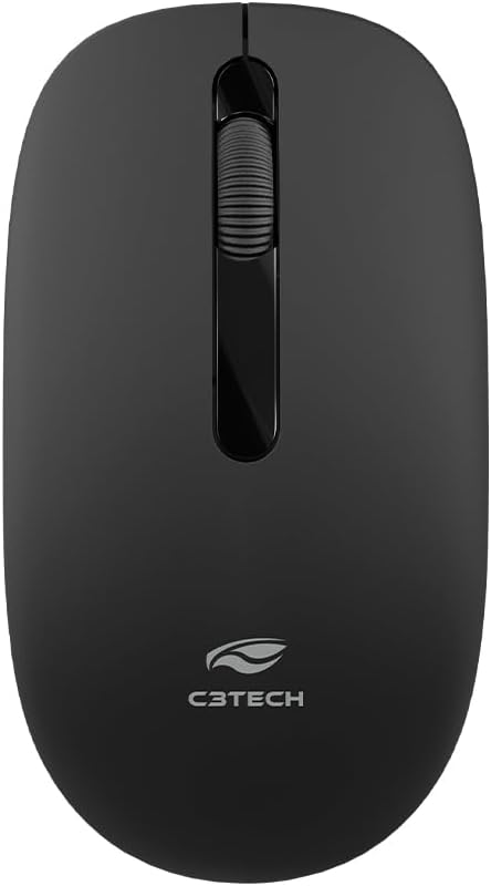 Mouse Sem Fio C3Tech M-W15BK Óptico 1200 DPI Ambidestro Preto