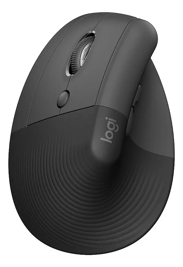 Mouse Ergonômico Vertical Logitech Lift Canhoto Wireless 4000 DPI Grafite