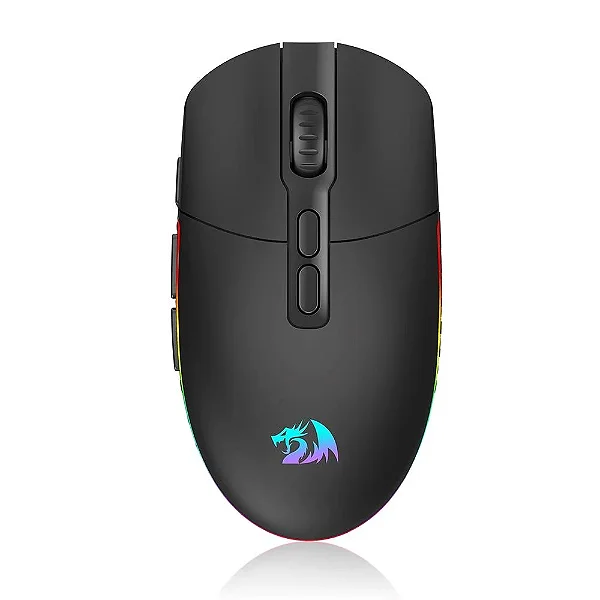 Mouse Gamer Redragon Invader Pro, RGB, Preto, 10000 DPI, 8 Botões, Wireless