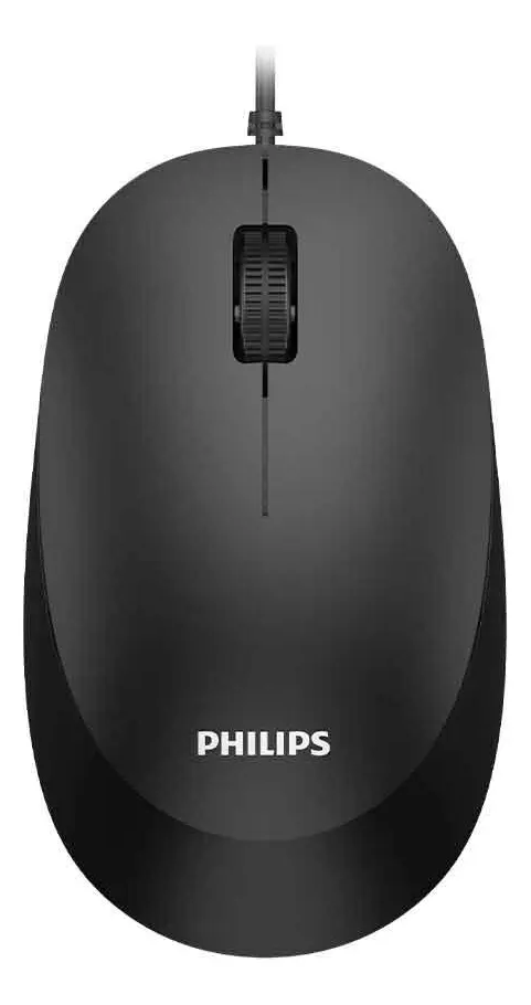 Mouse USB Philips SPK7207BL Óptico 1200 DPI Ambidestro Preto
