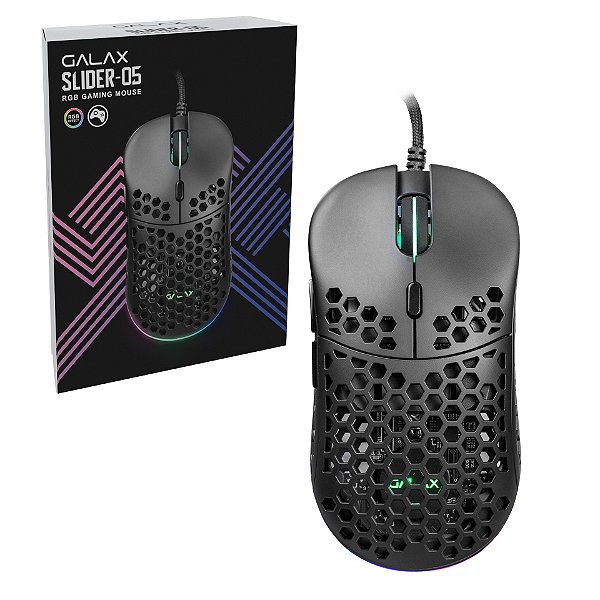 Mouse Gamer GALAX Slider 05 10000 DPI RGB Honeycomb 6 Botões