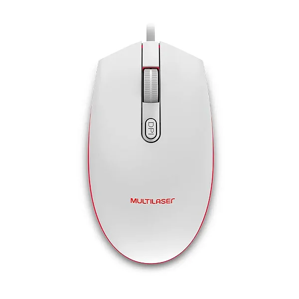 Mouse Gamer Multilaser MO299 2400 DPI LED 7 Cores 6 Botões Branco