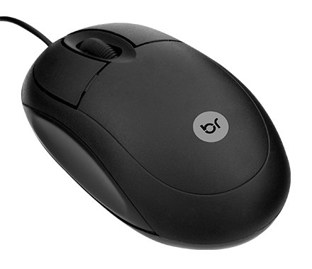 Mouse Óptico USB com Fio Bright Office 800 DPI Preto