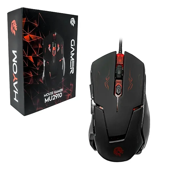Mouse Gamer Hayom MU2910 2400 DPI LED RGB 6 Botões USB