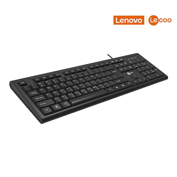 Teclado USB Lecoo KB101 Padrão ABNT2 Preto