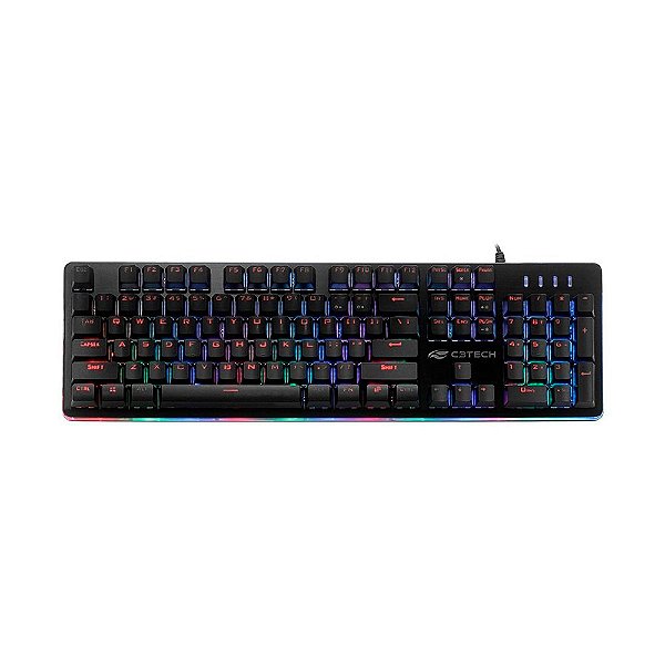 Teclado Gamer Semi Mecânico C3Tech KG-300BK USB Anti-Ghosting - Preto