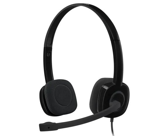 Headset Estéreo Logitech H151 Preto P2 3.5mm com Microfone Rotativo