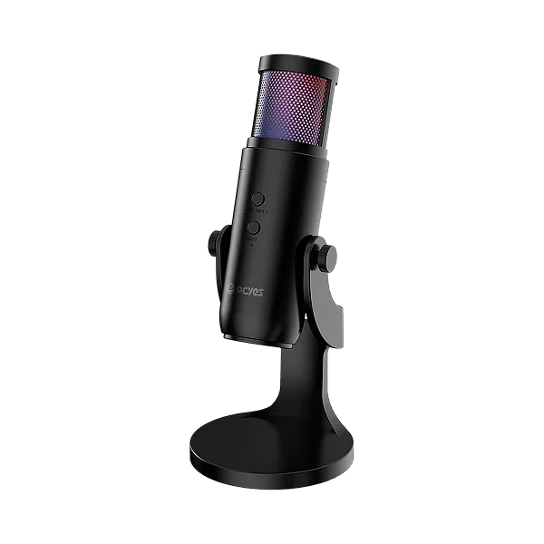Microfone Gamer Condensador PCYes Hylia RGB USB MGHYRGB com Botão Mute