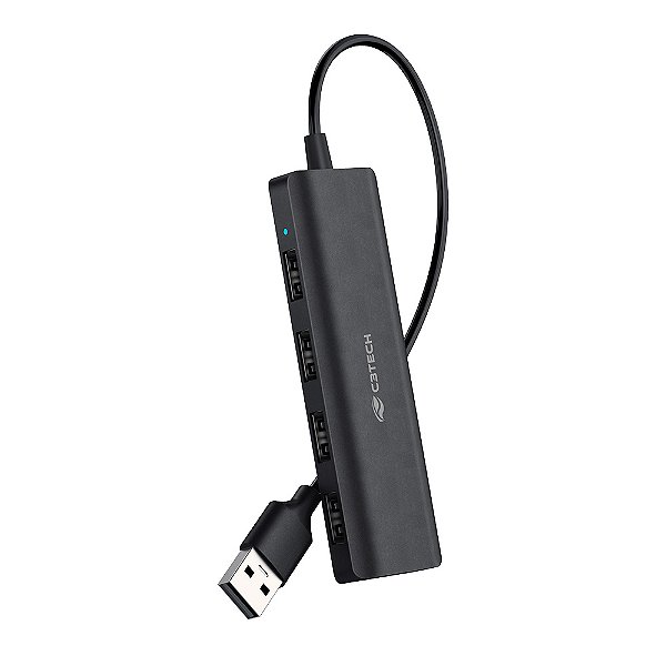 Hub USB 2.0 de 4 Portas C3Tech HU-230BK Preto Cabo 21cm