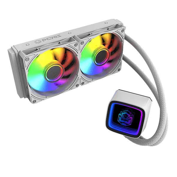 Water Cooler PCYes Tundra White Ghost ARGB 240mm Intel e AMD - Branco