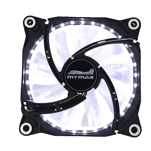 Cooler Fan 120mm Mymax Storm 2 Preto LED Branco (3P + Molex 4P)