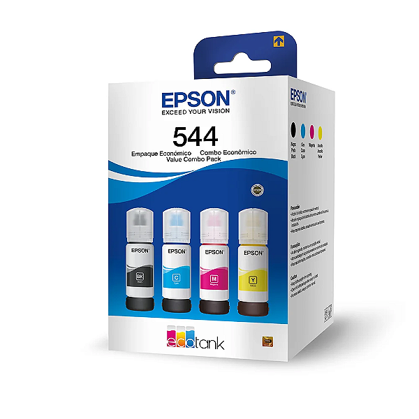 Kit Refil Epson T544 Preto Ciano Magenta Amarelo - T544520-4P