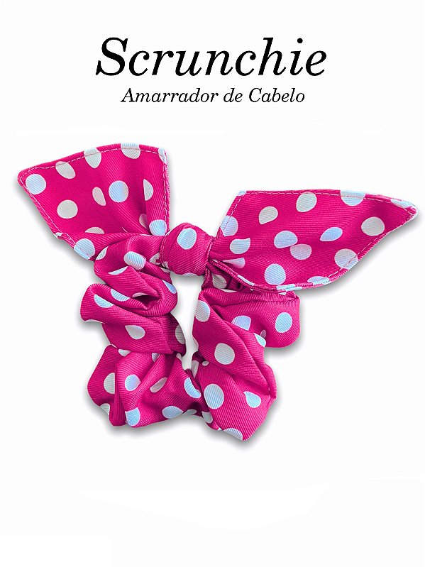 Scrunchie - Amarrador de cabelo Poá Pink - uniblu