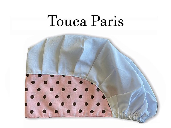Touca Paris - Poá Marrom com Rosa Bebê e Cabeça Branca - Uniblu