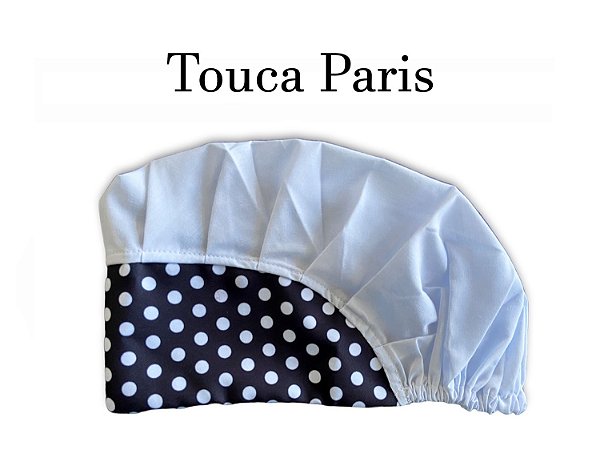 Touca Paris - Poá Preto com Branco e Cabeça Branca  - Uniblu