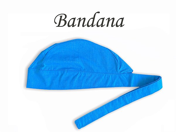 Bandana - Touca Pirata Azul Fil a Fil Royal - ( unisex ) -  Uniblu