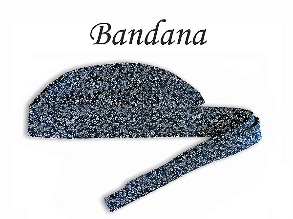 Bandana - Touca Pirata  Floral Preto - ( unisex ) -  Uniblu