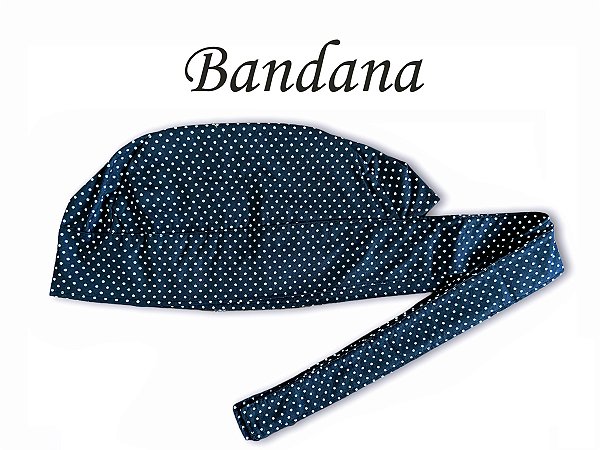 Bandana - Touca Preta Poá Branco - ( unisex ) -  Uniblu