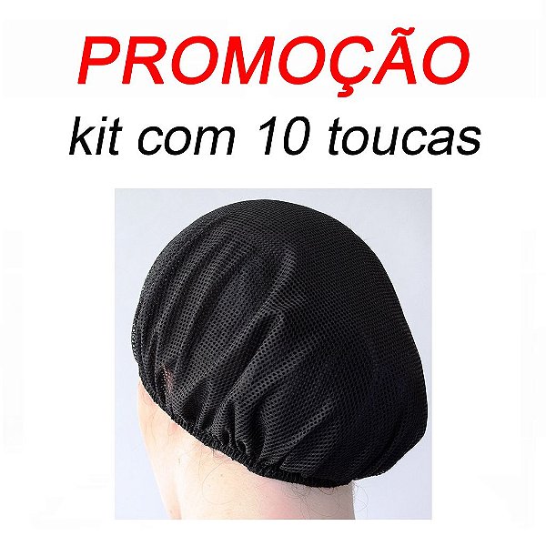 KIT 10 TOUCAS FILÓ REDE - COR  PRETA  ( unisex ) -  Uniblu