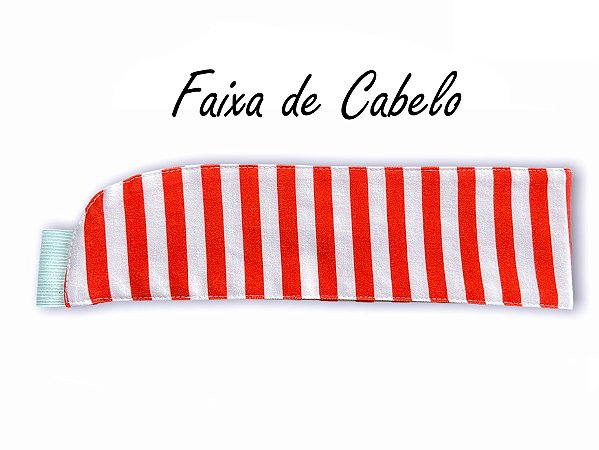 Faixa de Cabelo Sarja Listras Vermelhas - Uniblu