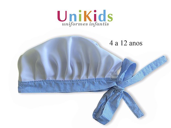 Touca Unikids - Azul com Detalhes em Listras - Uniblu