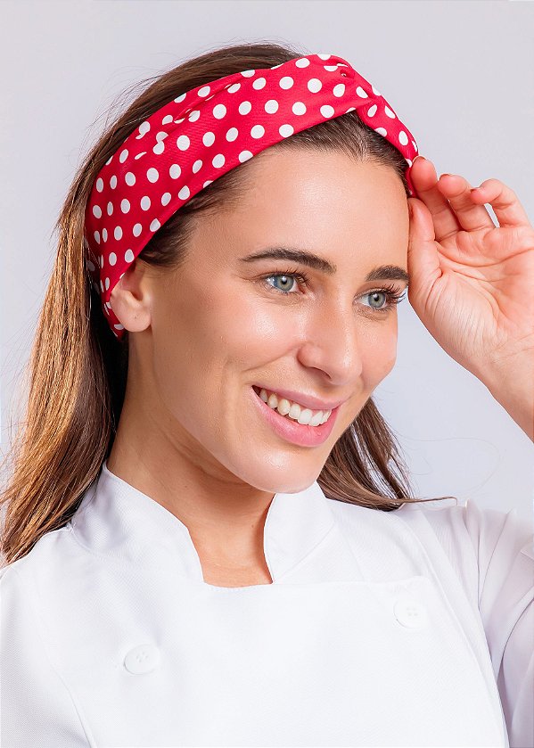Turbante Poá Vermelho - Uniblu