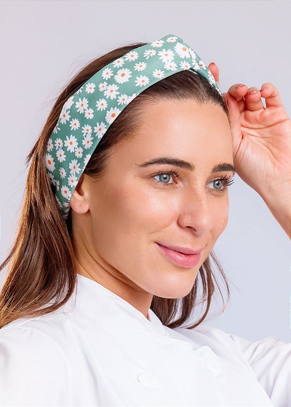 Turbante Margaridas Verdes - Uniblu