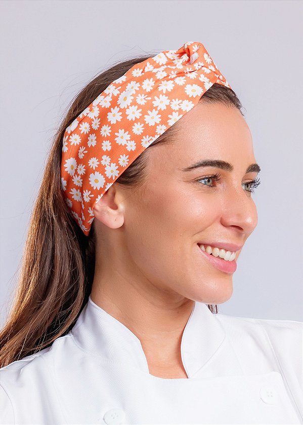Turbante Margaridas Laranja - Uniblu