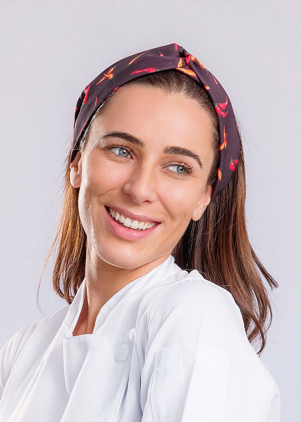 Turbante Preto com Pimentas  - Uniblu