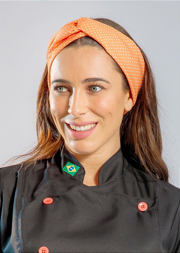 Turbante Poá Laranja - Uniblu