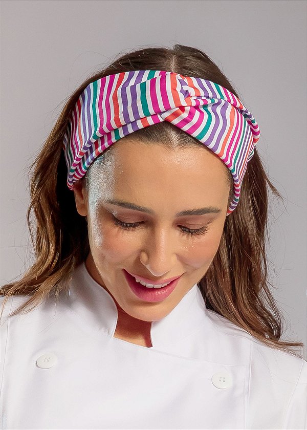 Turbante Gabardine Listras Coloridas - Uniblu