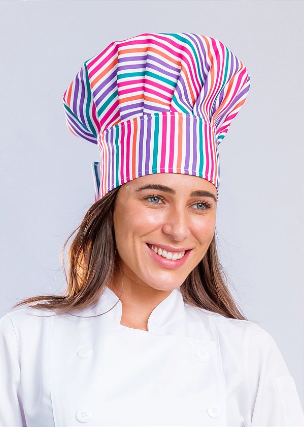 Touca Chefe - Listras Coloridas - uniblu