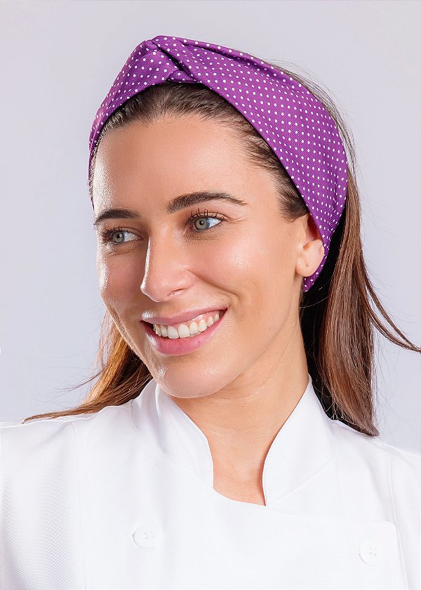 Turbante Poá Roxo - Uniblu