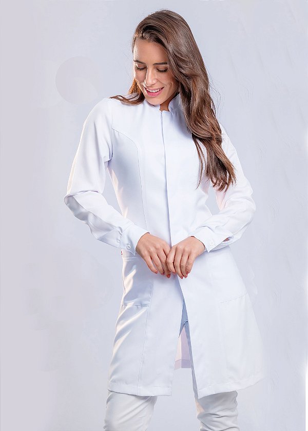 Jaleco feminino Imperatriz Slim - Branco - Uniblu